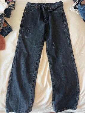 Wrangler Men’s Washed Black Relaxed Straight Jeans